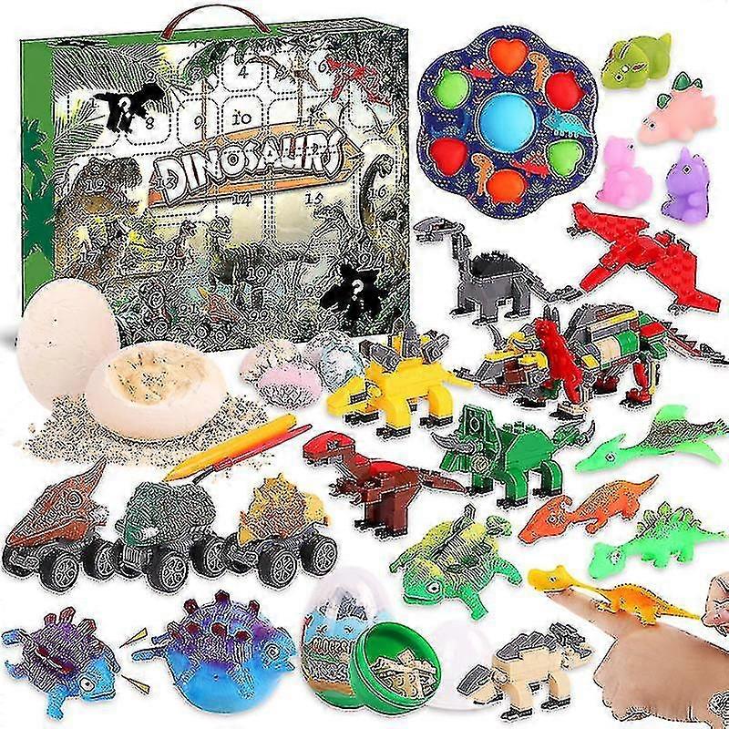 24 Dagen Countdown Surprise Blind Box, Fossil Building Block Toy Surprise Gift Box Gift-yujia