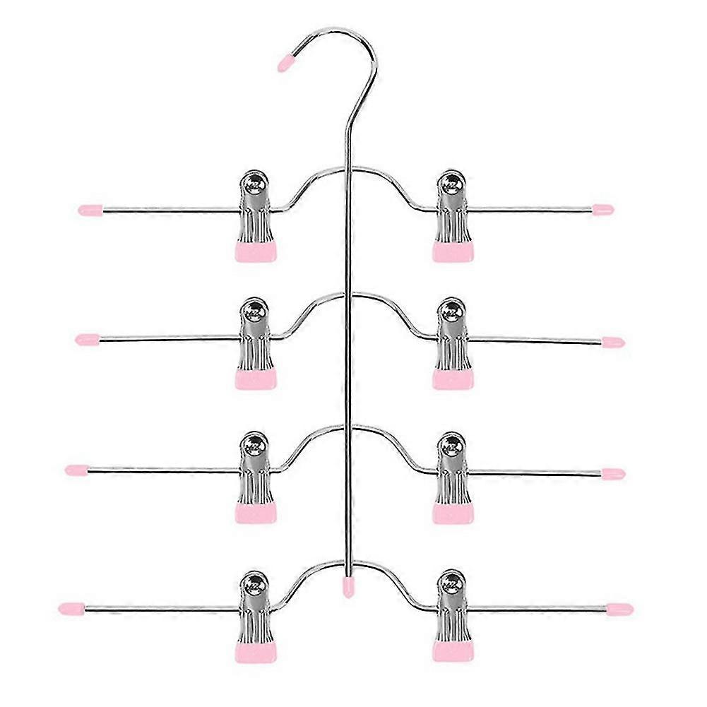 Organization And Storage Pants Hangers Space Saving, 4 Tier Closet And Storage,pink