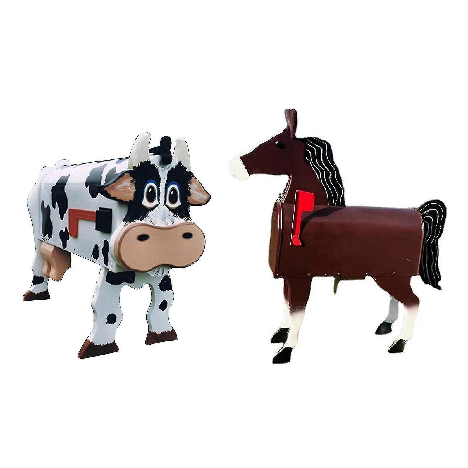 ユニークな牛レターボックスステンレス鋼の郵便ポストボックスガーデンデコレーション用のメールボックス