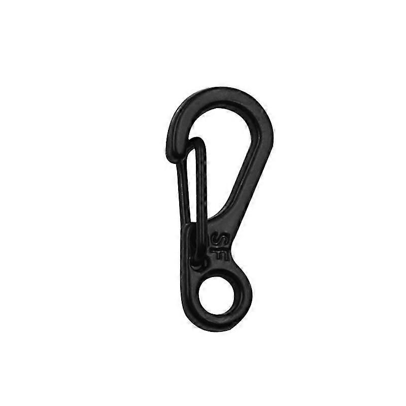 Mini Spring Backpack Clasps Metal Snap Carabiners Keychain Camping Bottle Paracord Hooks(10pcs, Black)