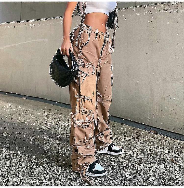 Vintage Cargo Pants Baggy Jeans Women Fashion 90s Streetwear