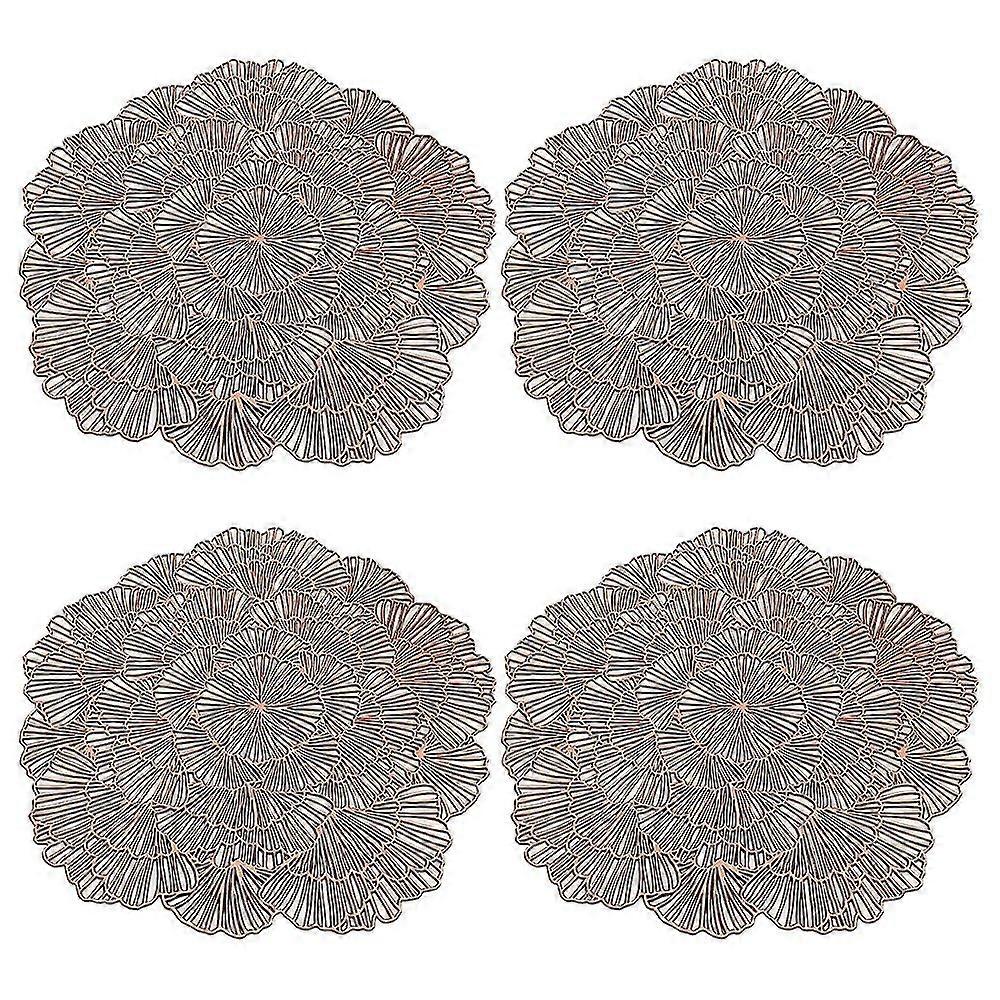 4Pcs Elegant Tablemats Flower Place Mats Table Setting Kitchen Table Mats for Dining Table Wedding Decorative