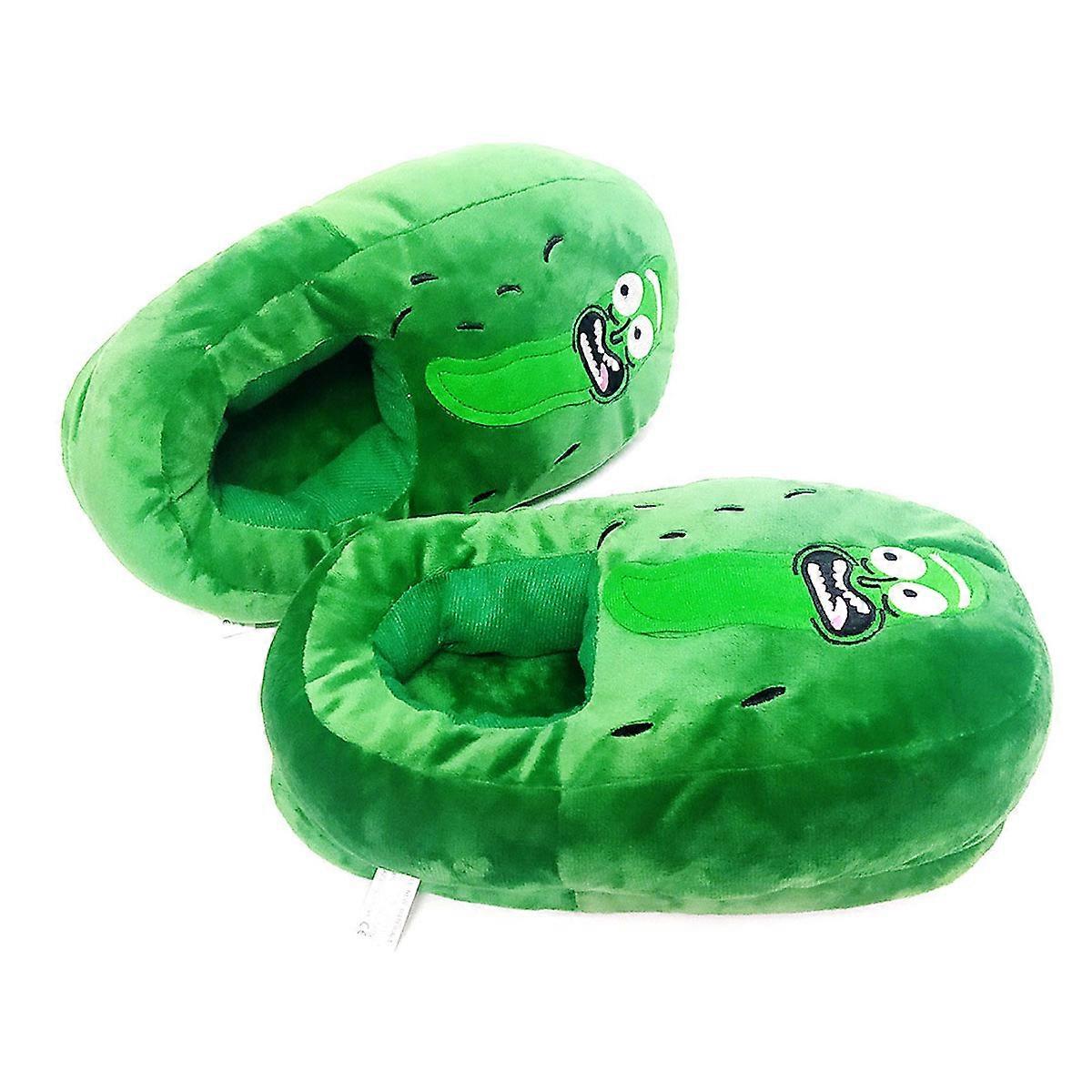 Ricks And Mortys Cucumber Slippers Anime Plush Slippers Home Cotton Shoes Warm Indoor House Slippers