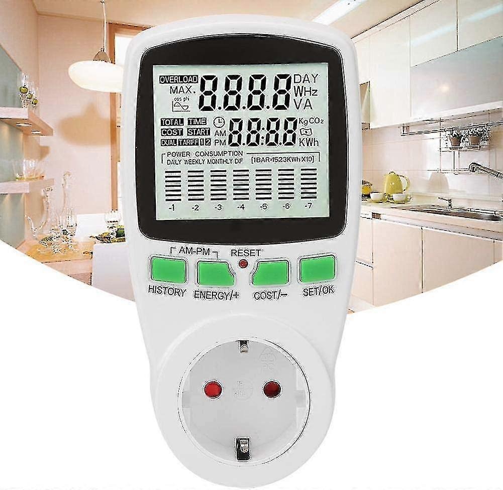 0.000kwh-9999 Kwh 0-16a Mini Meter Socket 0.000kwh-9999kwh Multi-function Electricity Monitor Consumption Detect Meter(220v)
