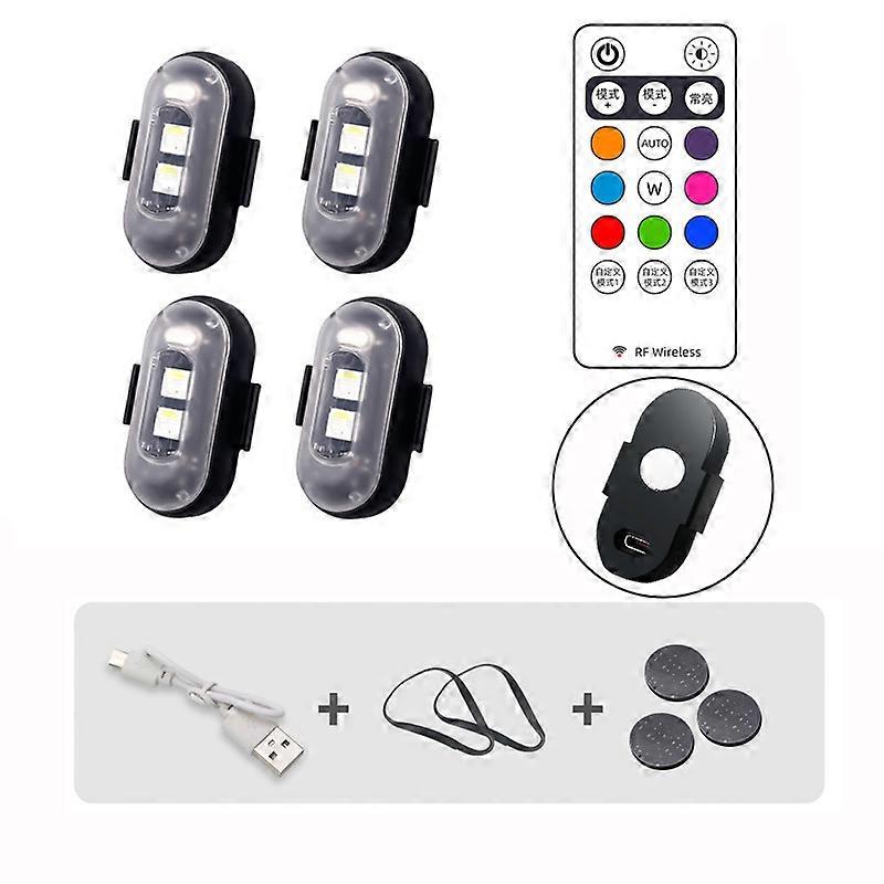 Magnetic RGB Mini Pocket Aircraft LED Strobe Light Motorcycle Signal Light Drone Flash Light 8 Colors Indicator LED For Car BikeMotor Vehicle Lighting
