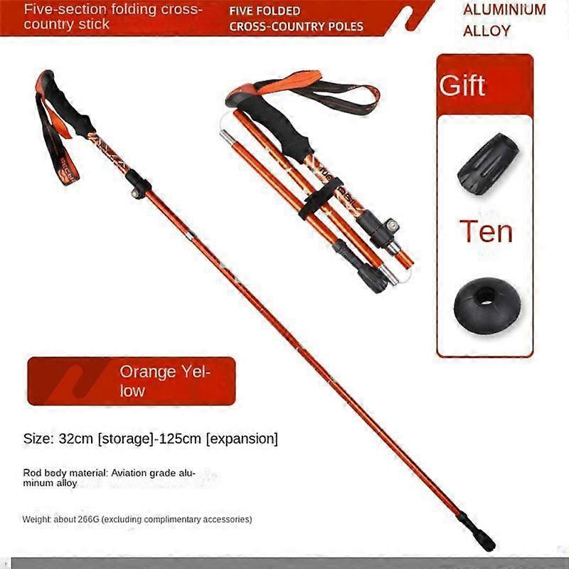 Walking Stick Hiking Trekking Poles Trail Ultralight 5 Section Adjustable Canes Aluminum Alloy Folding Walking Stick Canes & Walking Sticks