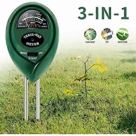 Soil Tester, 3 in 1 Soil Tester Moisture Meter, Light and pH Acidity Tester for Flowers/Grass/Plants (No Batteries Required)
