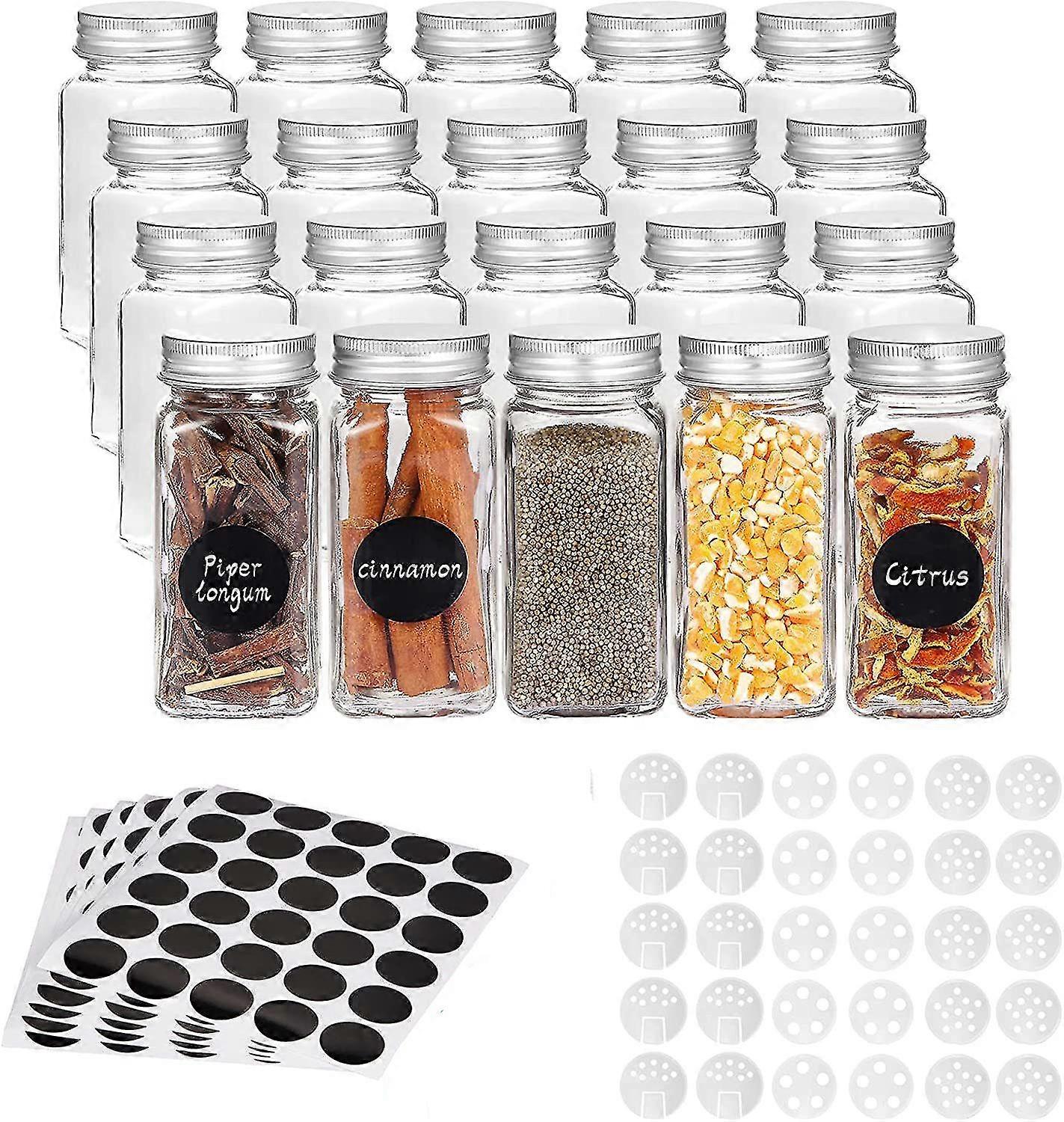 Square Spice Jar Glass Spice Jar Salt Shaker Food Container Kitchen Spice Container With Lid