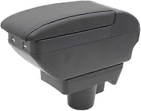 Exquisite Armrest Box For Astra H Center Console Storage Box with 4 USB Port Cup Holder Double Layer Armrest Accessories Black (4 USB Black with Black