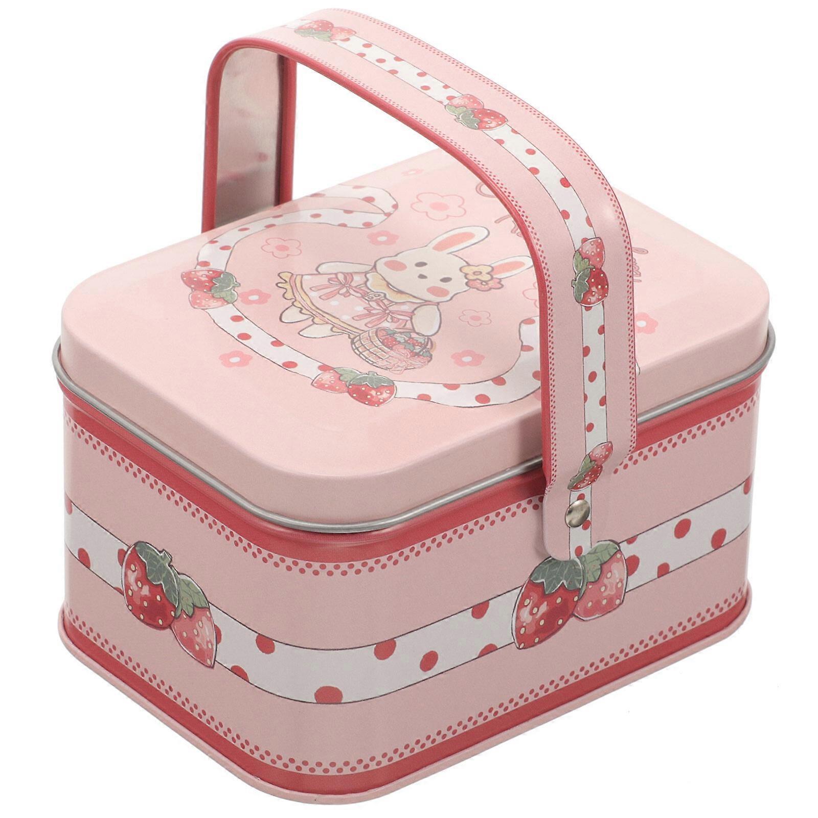 Tin Box Container Metal Tin Storage Box with Lid Candy Cookie Container Gift Box