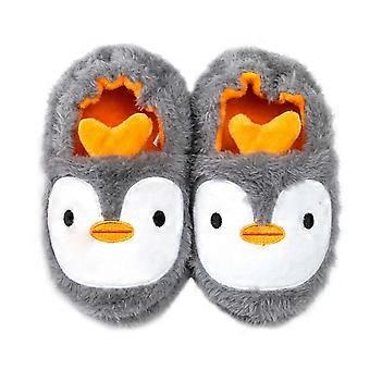 1 Pair Kids Cotton Slippers Autumn Winter Warm Slippers Cartoon Penguin Slippers