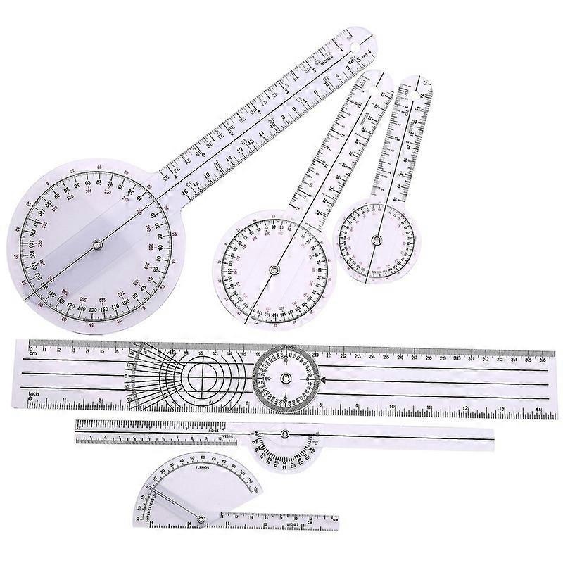 6pcs Spinal Ruler Spinal Finger Goniometer Protractors Multi-ruler Angle 180/360 Degree Measuring Yalo
