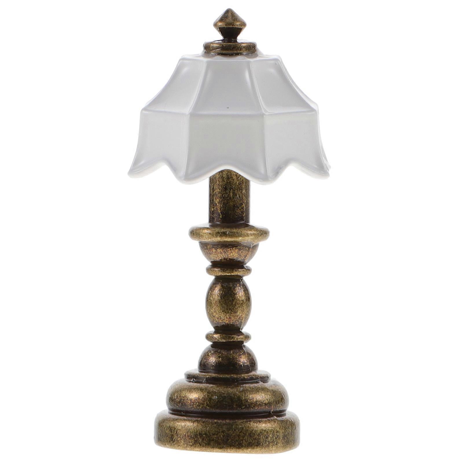 Doll House Miniature Table Light Mini House Scene Table Lamp Photo Prop