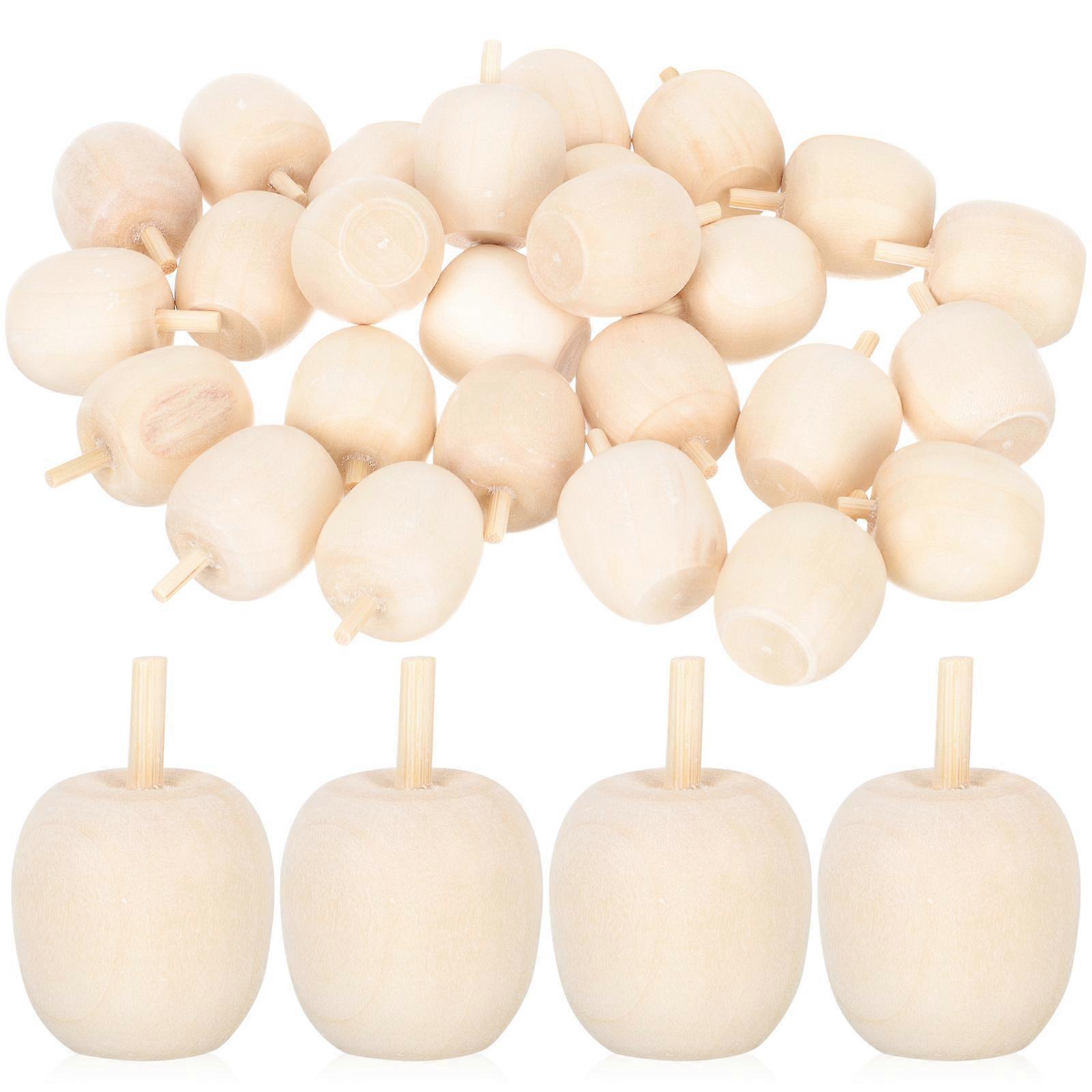 30Pcs Unfinished Wooden Crafts DIY Unpainted Fruit Shape Art Crafts for Color Painting