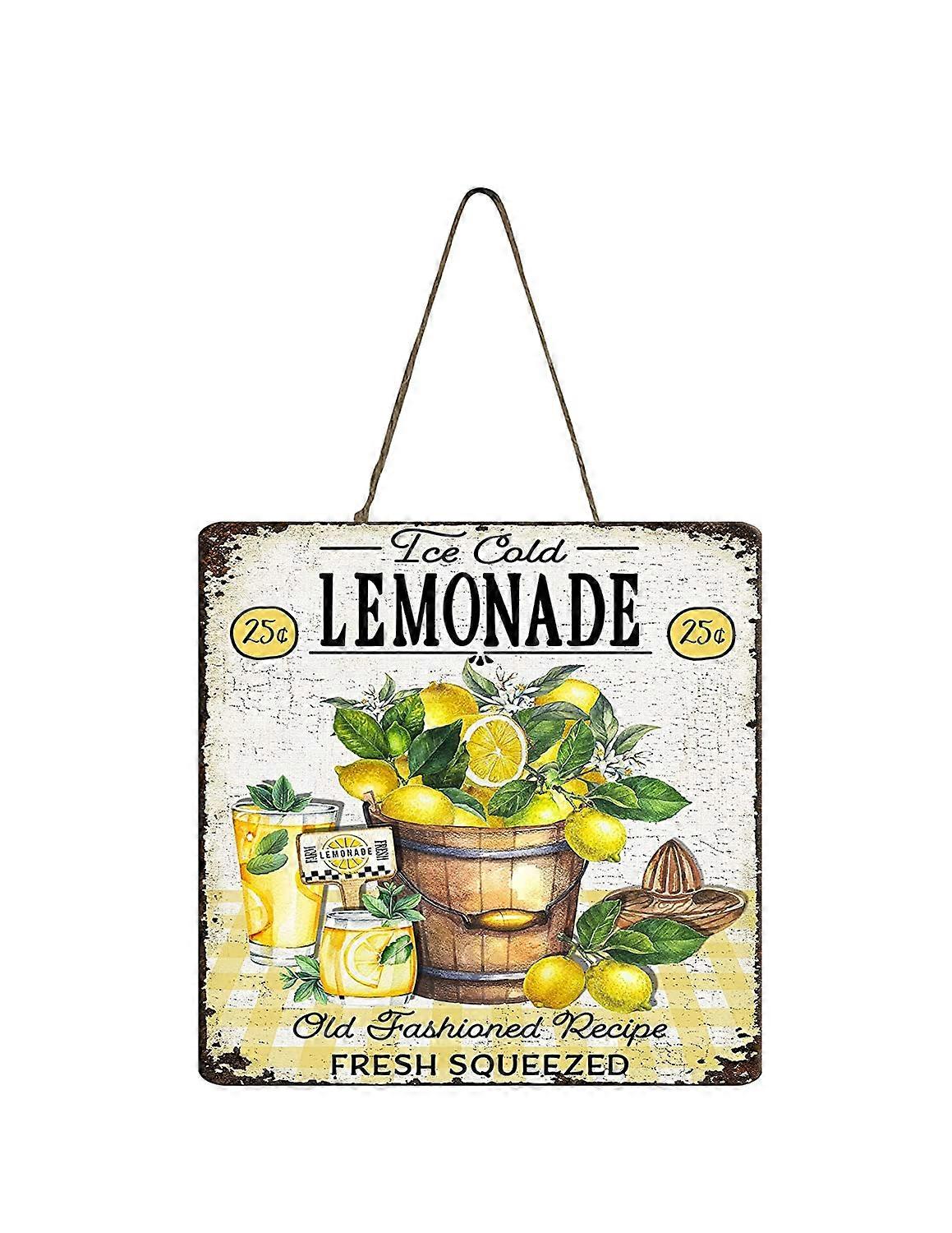 Ice Cold Lemonade Wood Mini Sign 5" x 5"