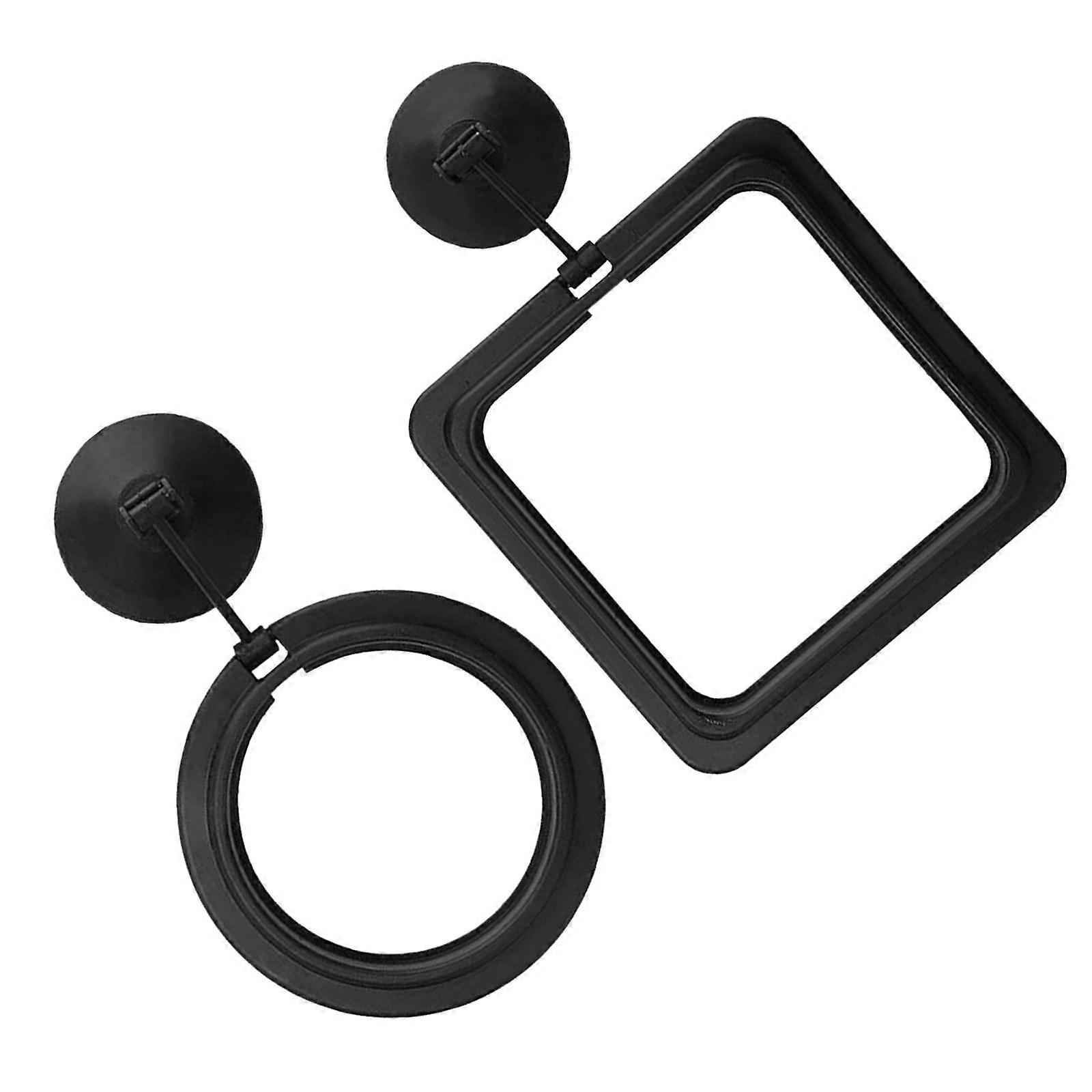 Fish Feeding Ring,2 PCS Aquarium FisH Feeder,Fish Feeder(Black)