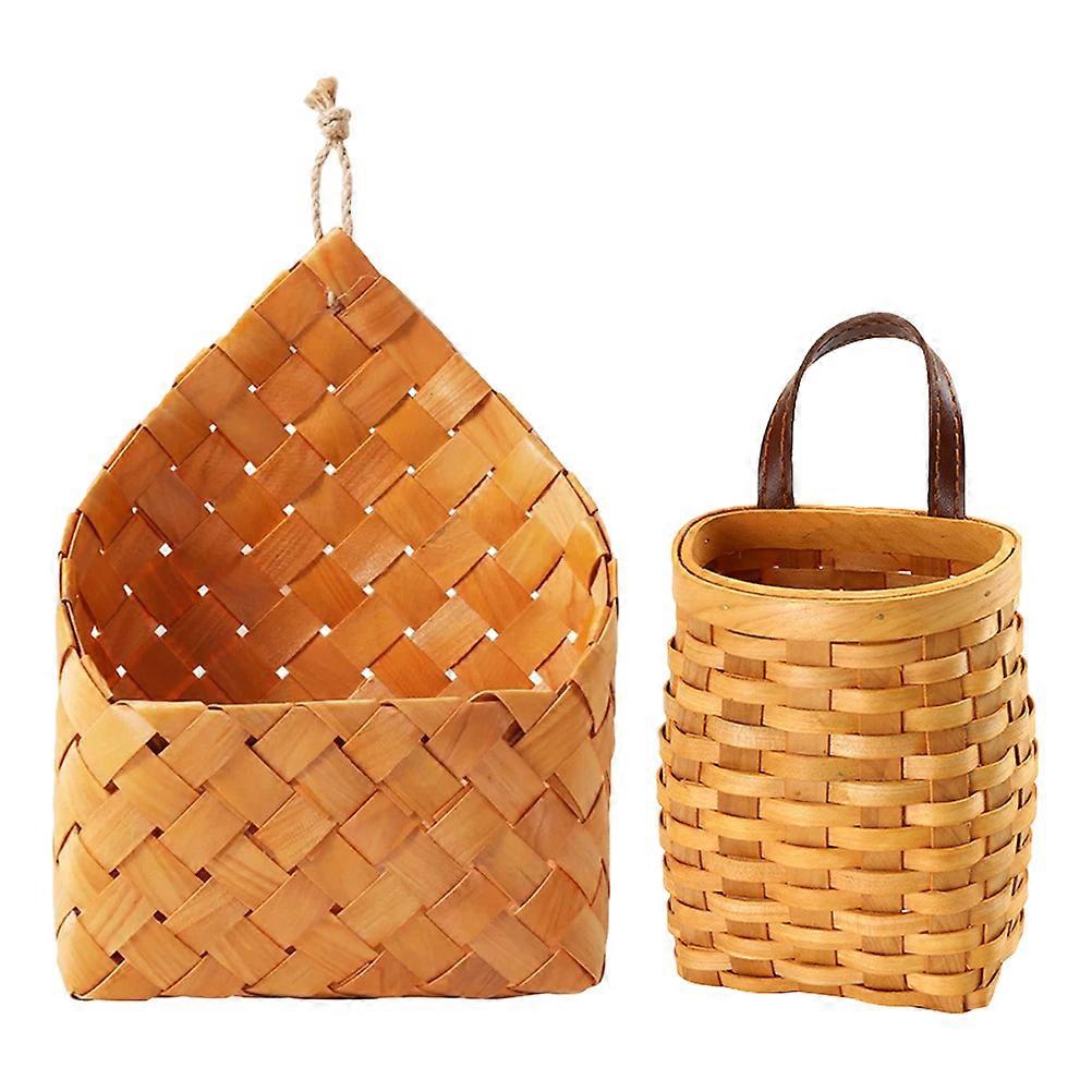 2pcs Multipurpose Woven Storage Baskets Wall Hanging Storage Baskets for Home