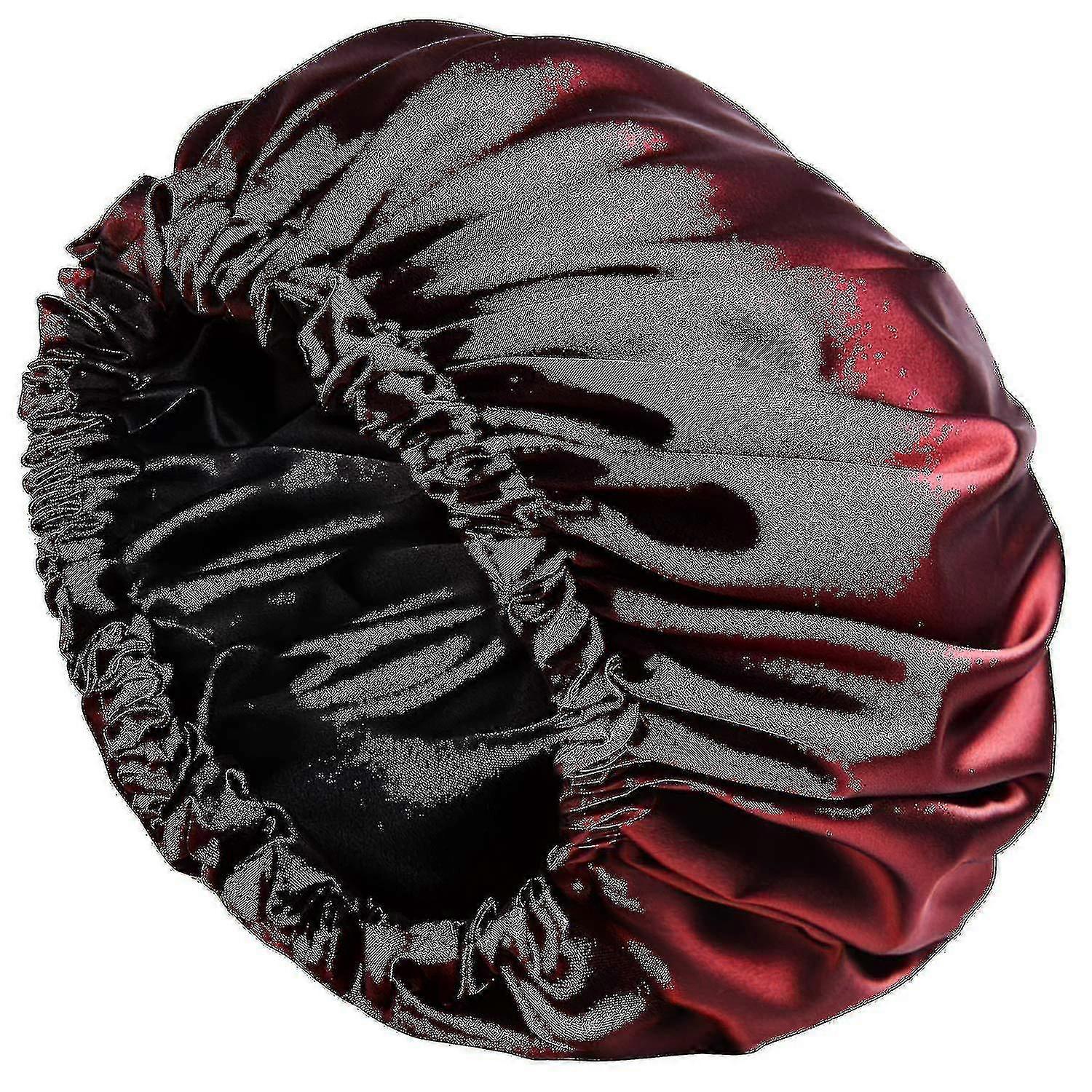 Satin Bonnet Sleep Bonnet Cap - Extra Large, Double Layer, Reversible, Adjustable Satin Cap For Slee