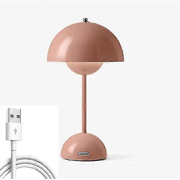 LED flower pot table lamp, modern Macaron lamp, dimmable table lamp with 3 colors Pink