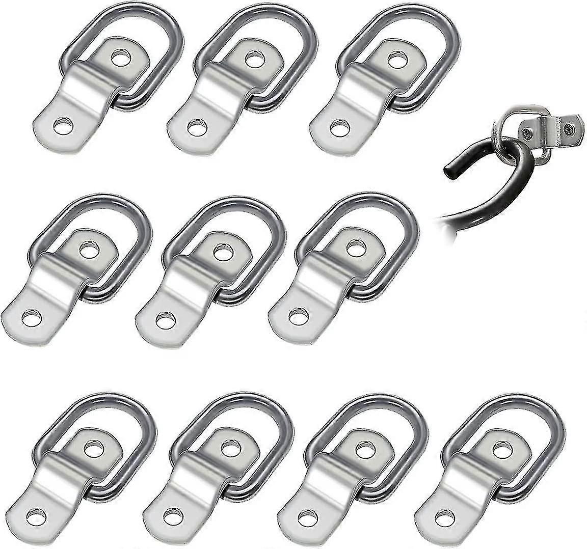 Set Of 10 D-rings Hook Foldable For Trailers Lorries Boats