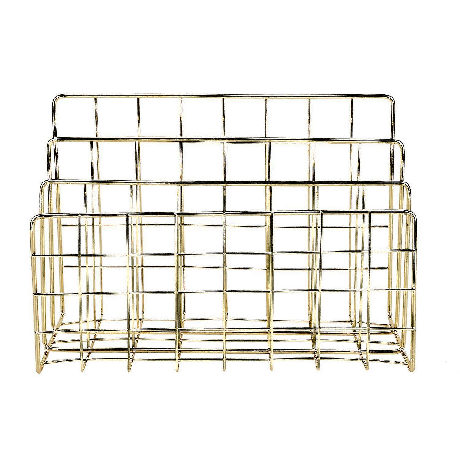 Nordic Style Iron Art Grid Storage Rack Book Holder Three Layer Desktop Shelf Home Organizer Decora
