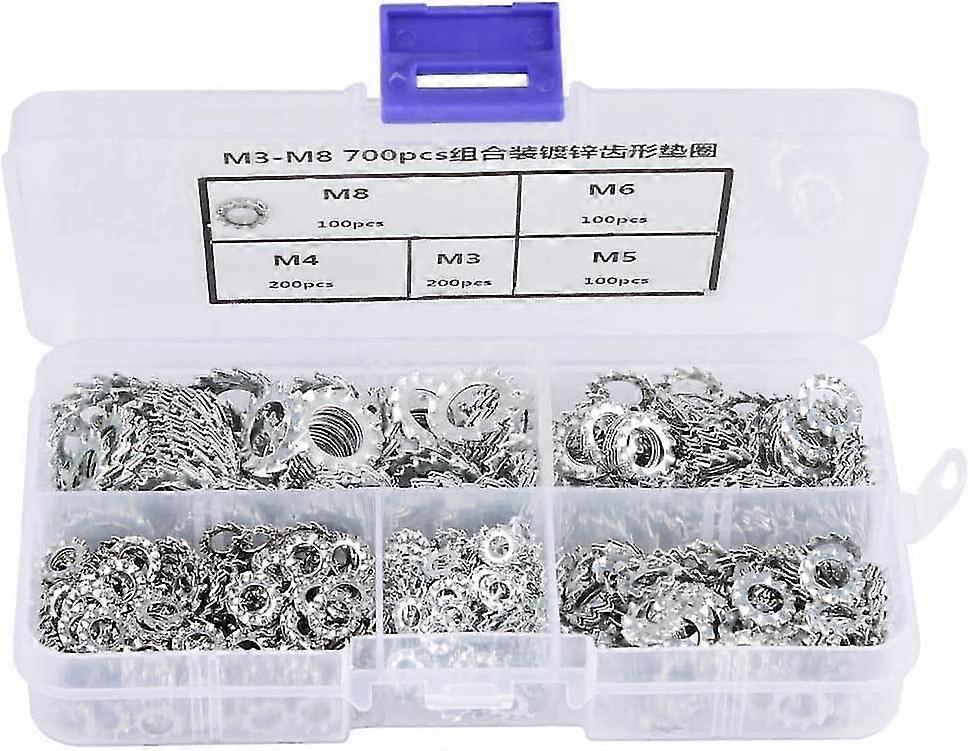 700pcs M3/m4/m5/m6/m8 Galvanized Serrated Tooth Lock Washer Fixing Tool For Flat Washers
