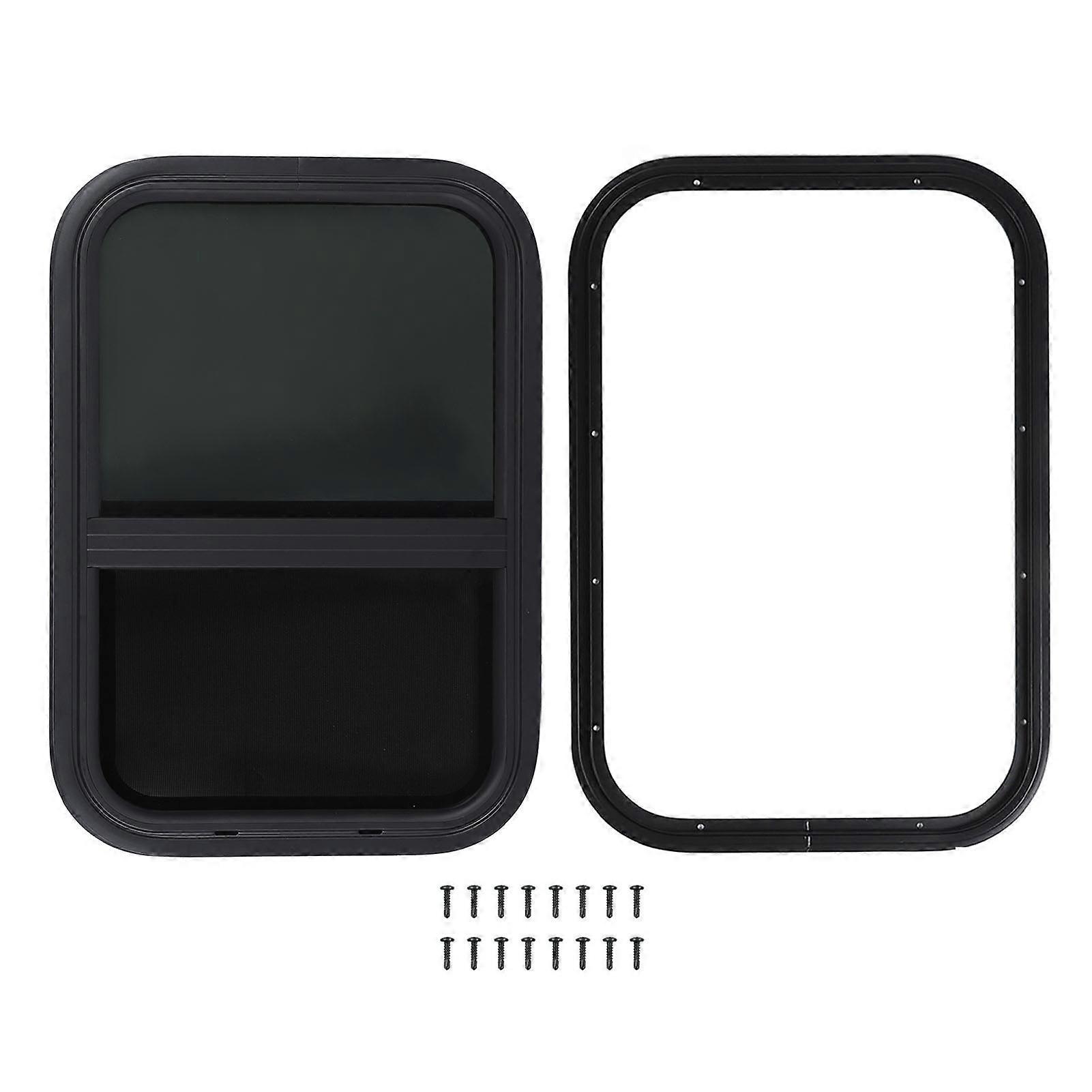 381x559mm / 15.24x22.36in RV Sliding Windows UV Protection Waterproof Sealing with Removable Mesh Screen for Campervan Engineering Vehicle