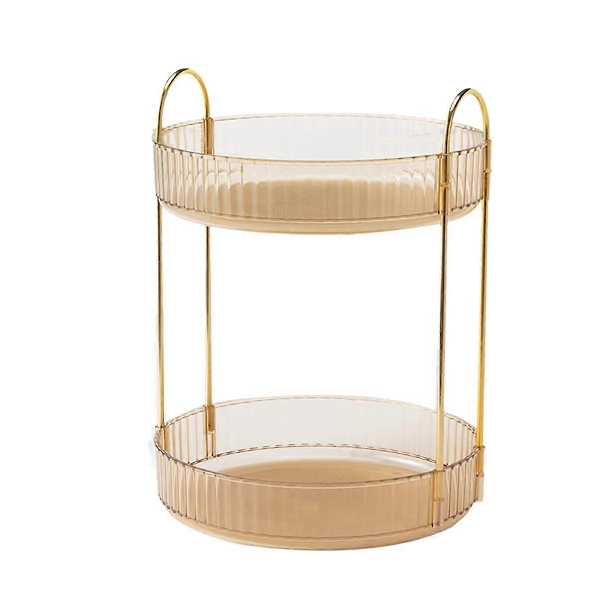 Rotating Makeup Organizer 2 Tier Lazy Trays Skincare Perfume Organizer for Bathroom Counter Vanity