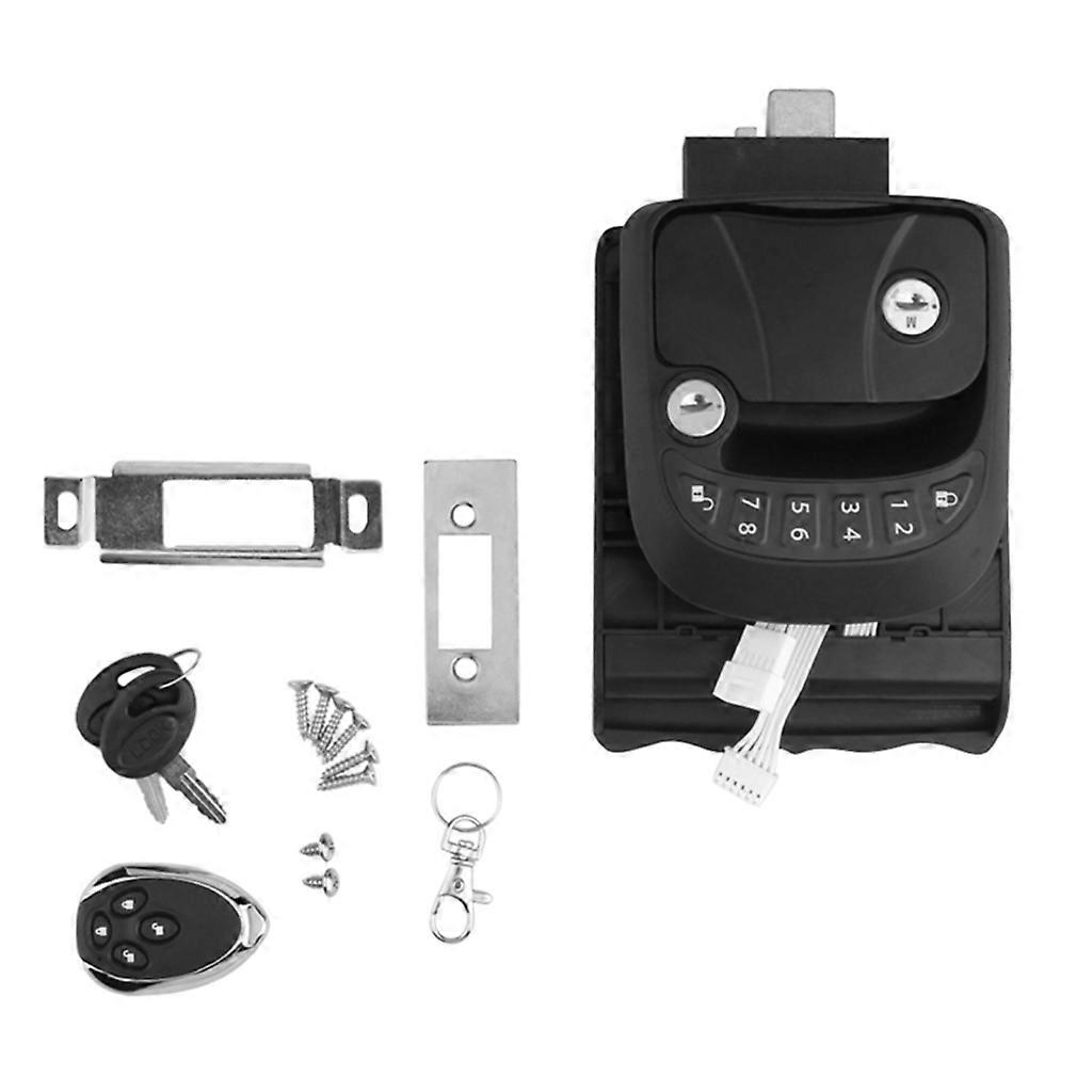 Car Lock Kit Keyless Entry Door Handle with Keypad Latch One Remote for Trailer