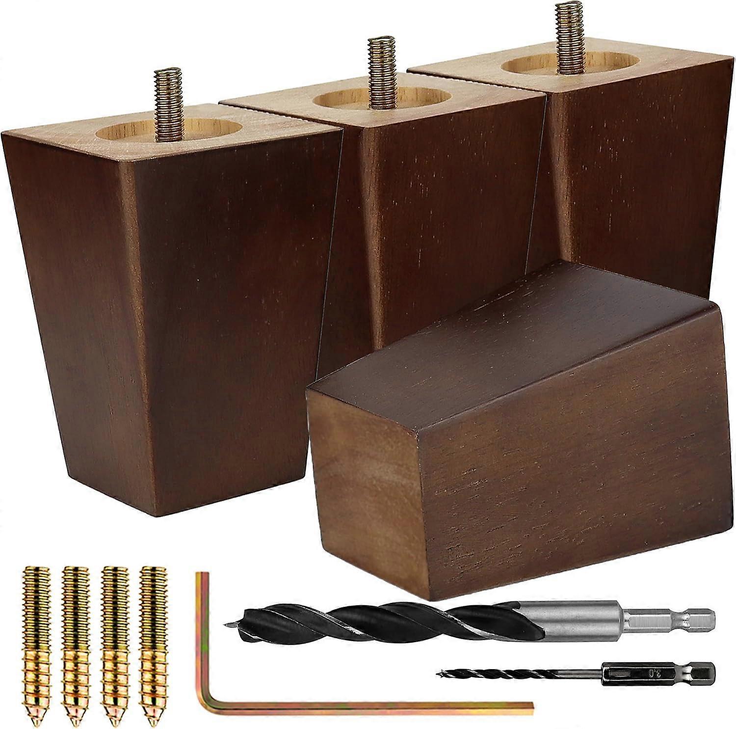 Airy Abode Square Möbelbeine aus Eschenholz 4er-Set - Wählen Sie Ihre Größe und Farbe