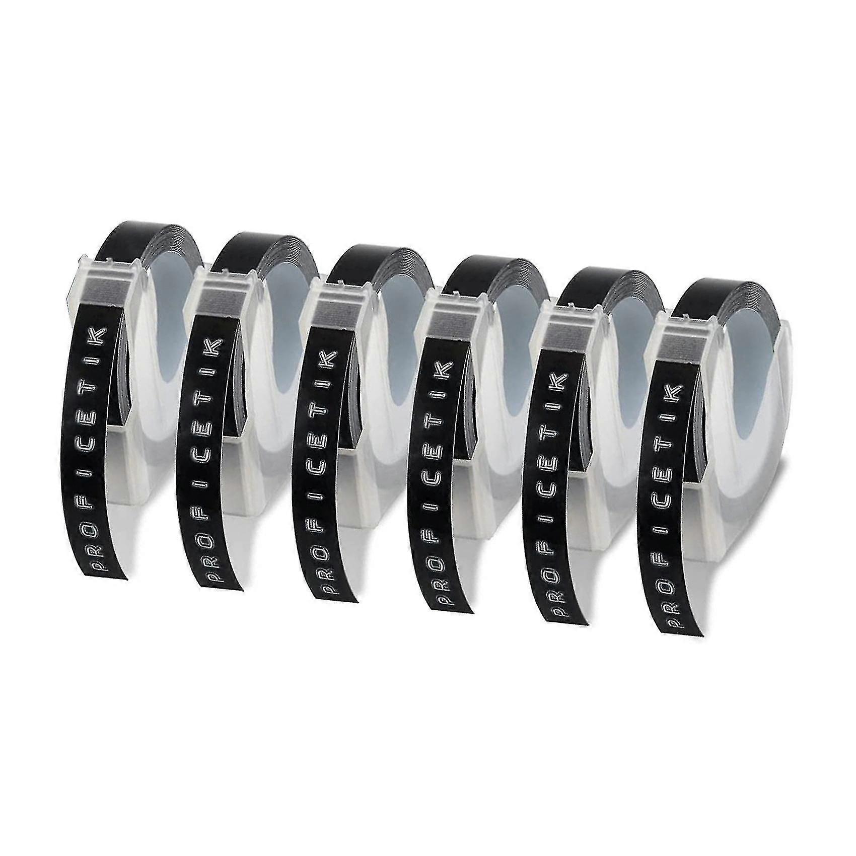 6 Pcs Label Tape Compatible With Embossing Label Tape For Label Maker 1880 E-101 9mm X