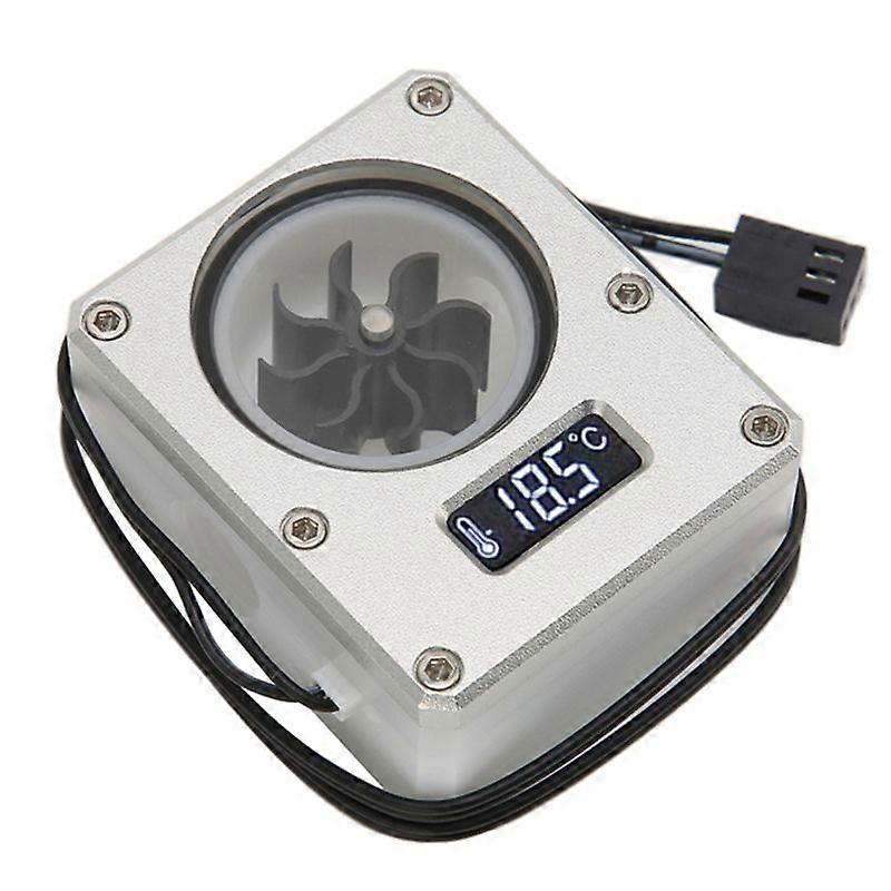 PC Water Cooling Flow Meter Indicator 12V Small 3pin Interface G1/4 Thread Pom Rustproof Computer Flow Meter Silver