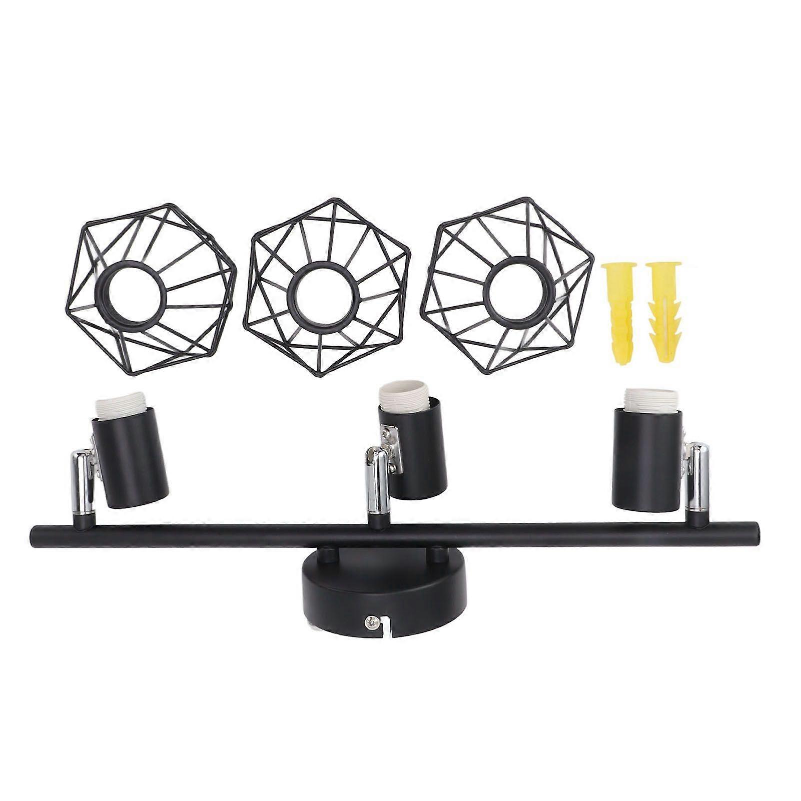 Kit de iluminare cu 3 șine de lumină Capete rotative Finisaj negru mat Spot de tavan modern la modă 85265V