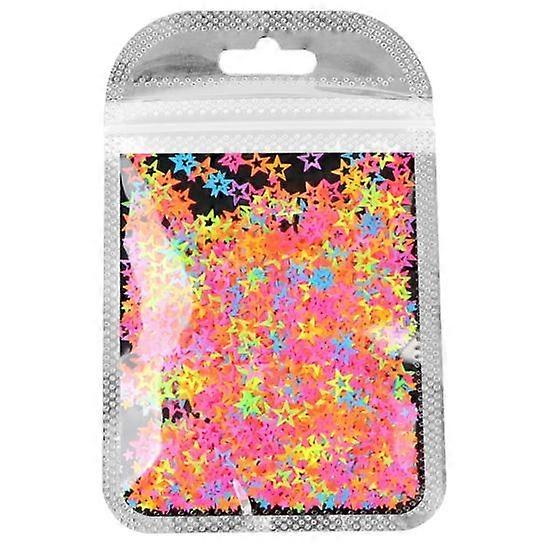Fluorescent Color Hollow Five-pointed Star Manicure Sequin Jewelry Nail Decor