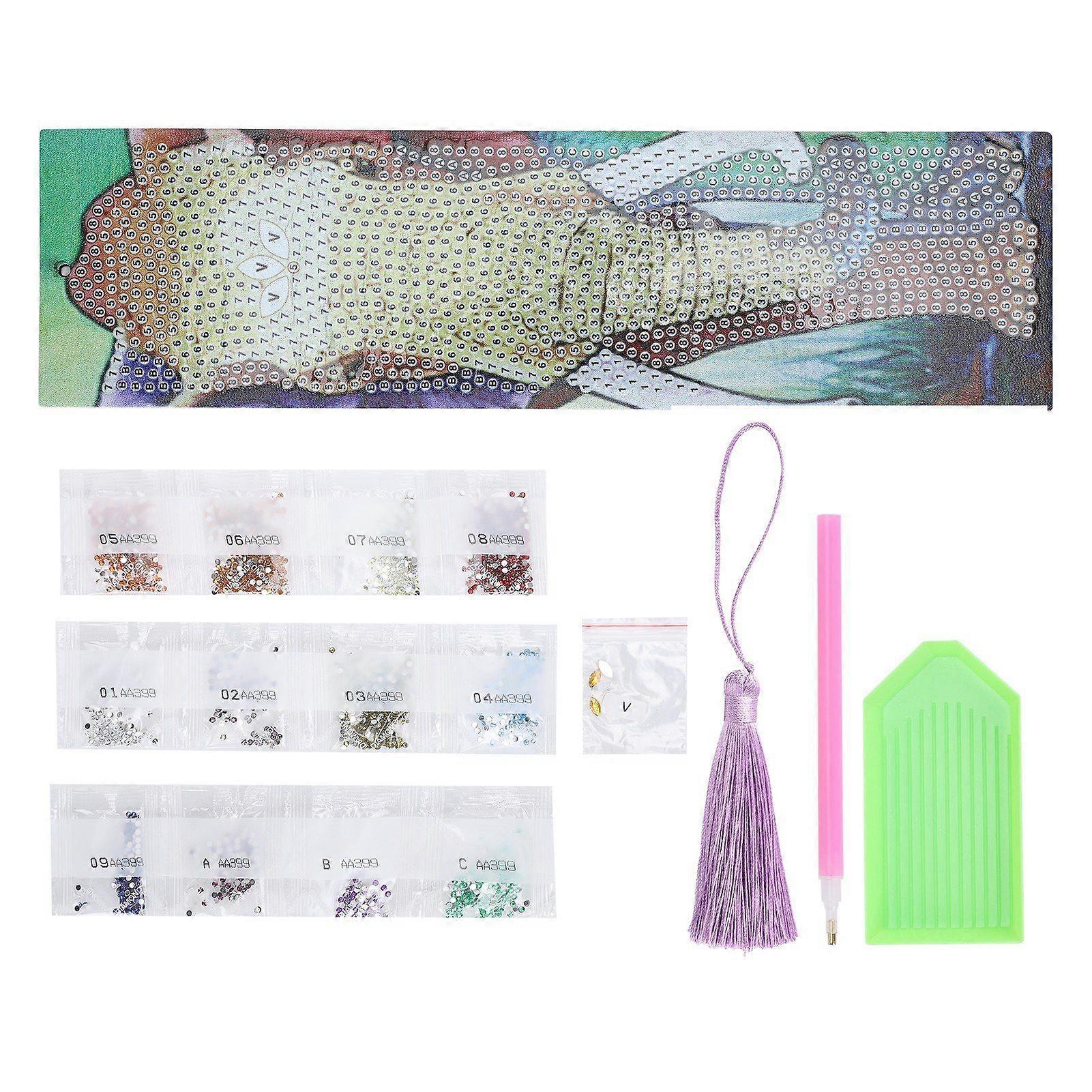 Diamonds Painting Bookmark DIY Bookmarks with Tassel Art Craft for Students Adults BeginnerElephant Pattern