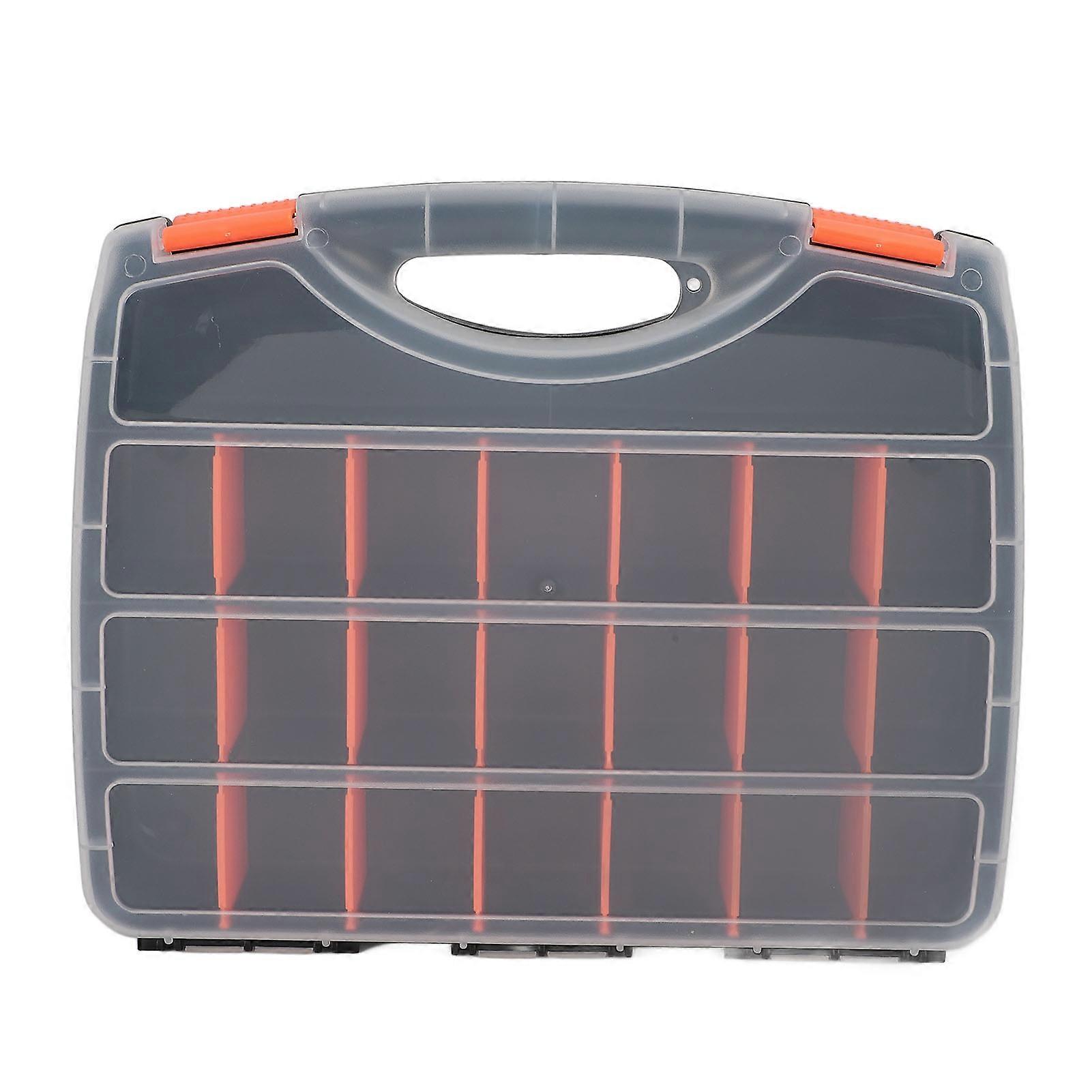 Hardware Storage Box PVC 21 Adjustable Compartments 2 Fixed Section Tools Organizer Container