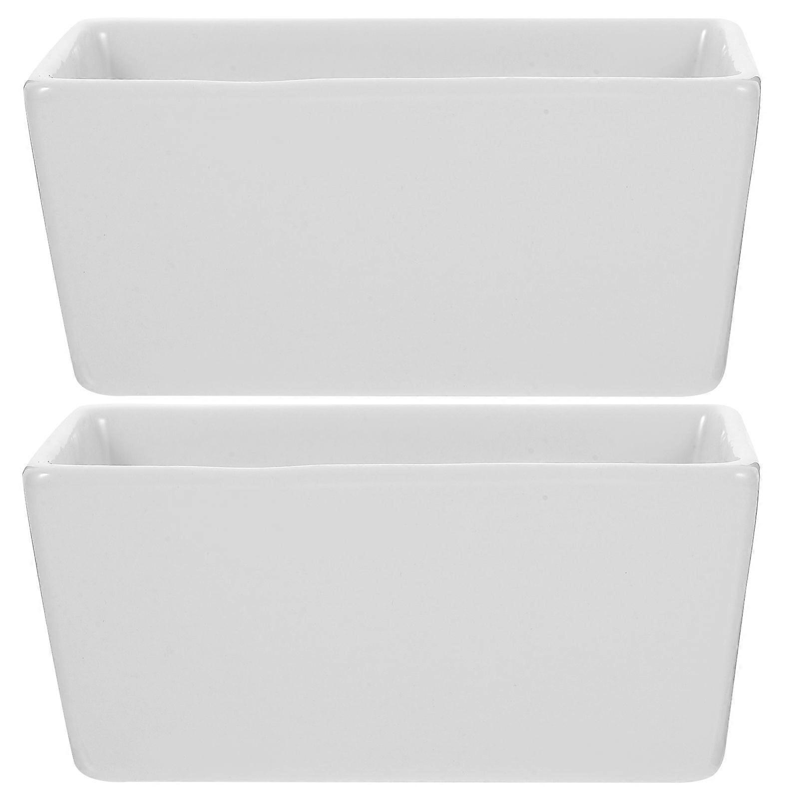 2Pcs Simple Sugar Bowl Flat Bottom Jar Rectangular Sugar Container for Cafe