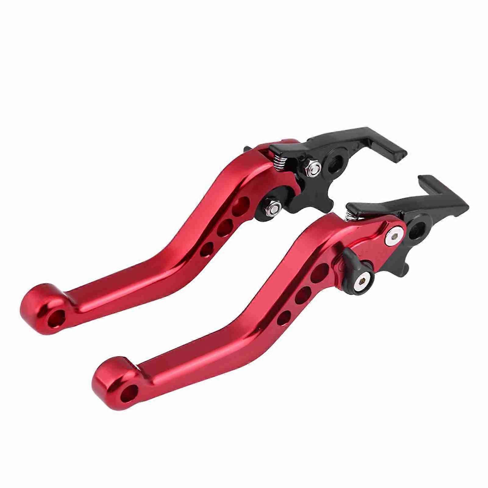 1 Pair CNC Aluminum Motorcycle Scooter Modification Double Disc Brake Lever Red