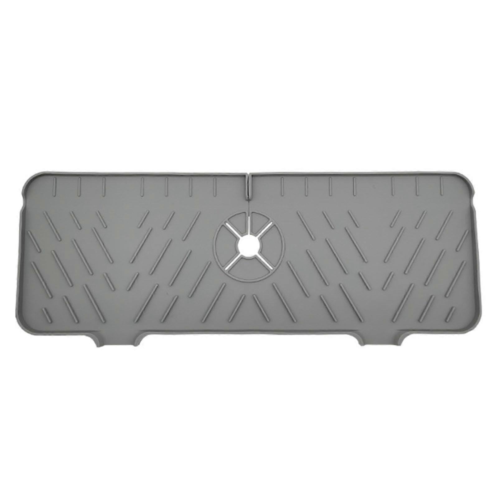 Silicone Sink Faucet Mat for Kitchen Sink Splash Guard Draining Pad Home Tool Drip Protector Splash Countertop Durable Gray