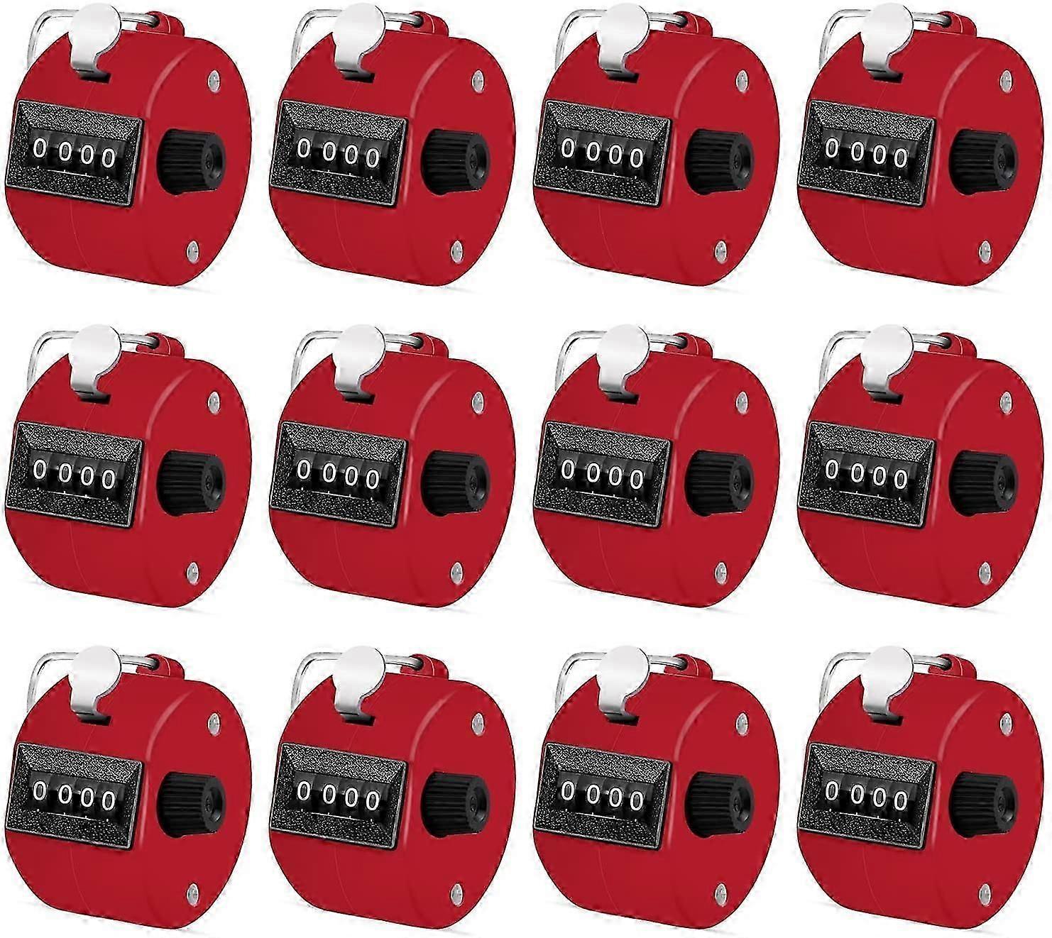 12 Pieces Manual Counting Counter, Manual Mechanical Handheld Pitch Counter With Ring For School Golf And Knitting Row Crochet