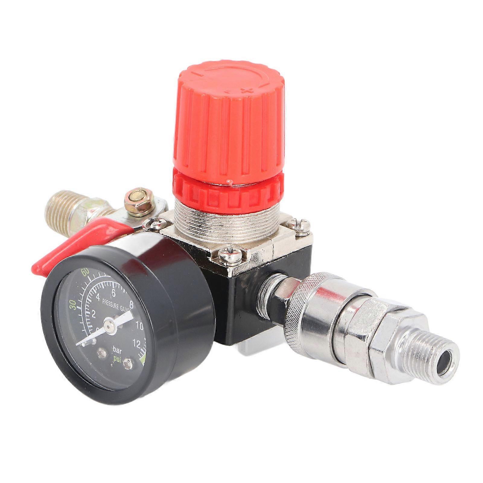 Luftkompressorregulator 0-180 PSI 1/4" mätventil i gjutjärn