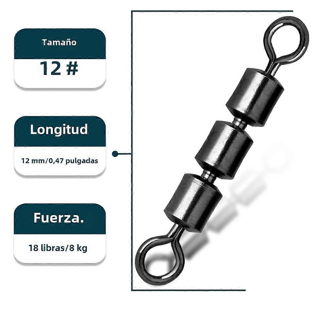 3 Swivels 15-60 Pcs High Speed Triple Bearing Stainless Steel Wear and Corrosion Resistant Fishing Accessories for Freshwater and Marine