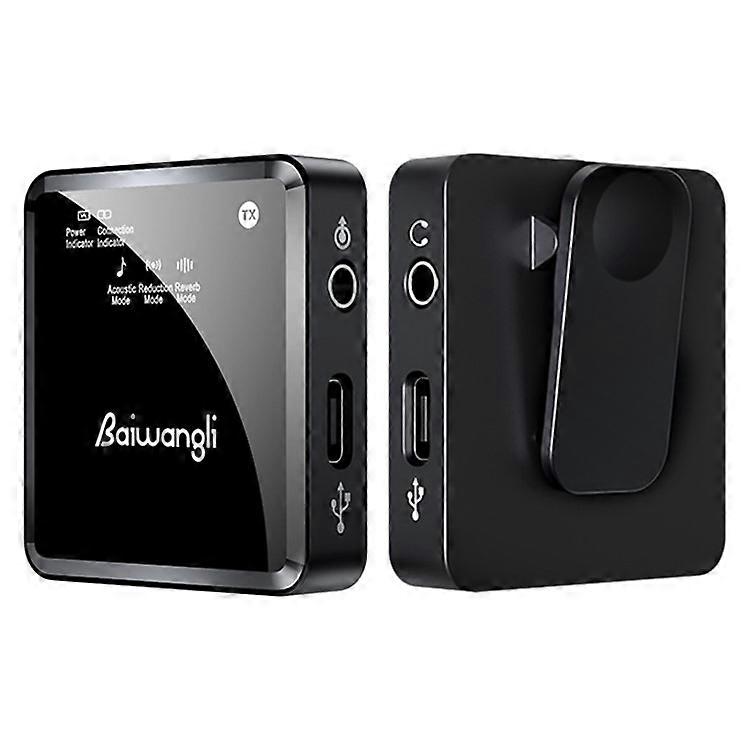 BAIWANGLI SX39 Live Broadcast Wireless Microphone Noise Reduction Lavalier Mic Compatible For iPhone, 1 Transmitter + 1 Receiver
