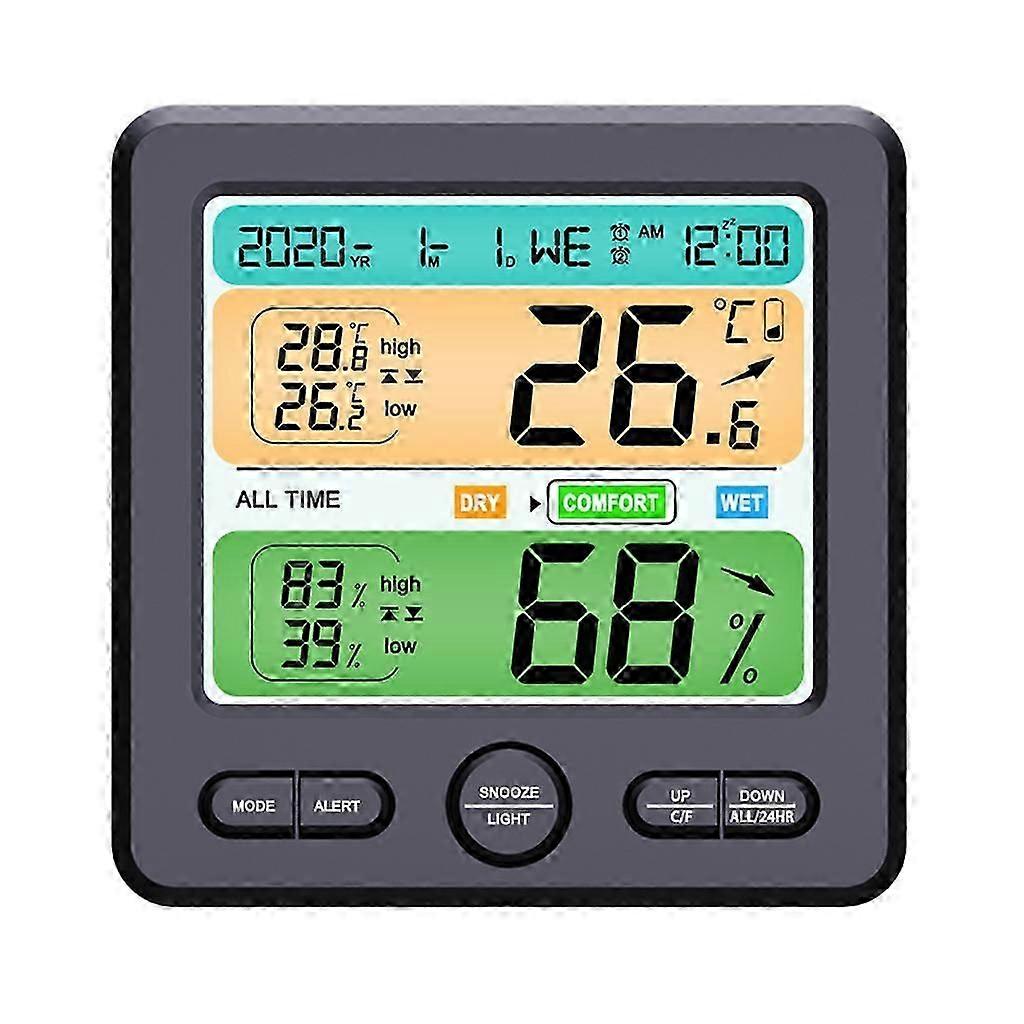 Weather Station Wireless Indoor Thermometer Alarm Clock Temperature Humidity