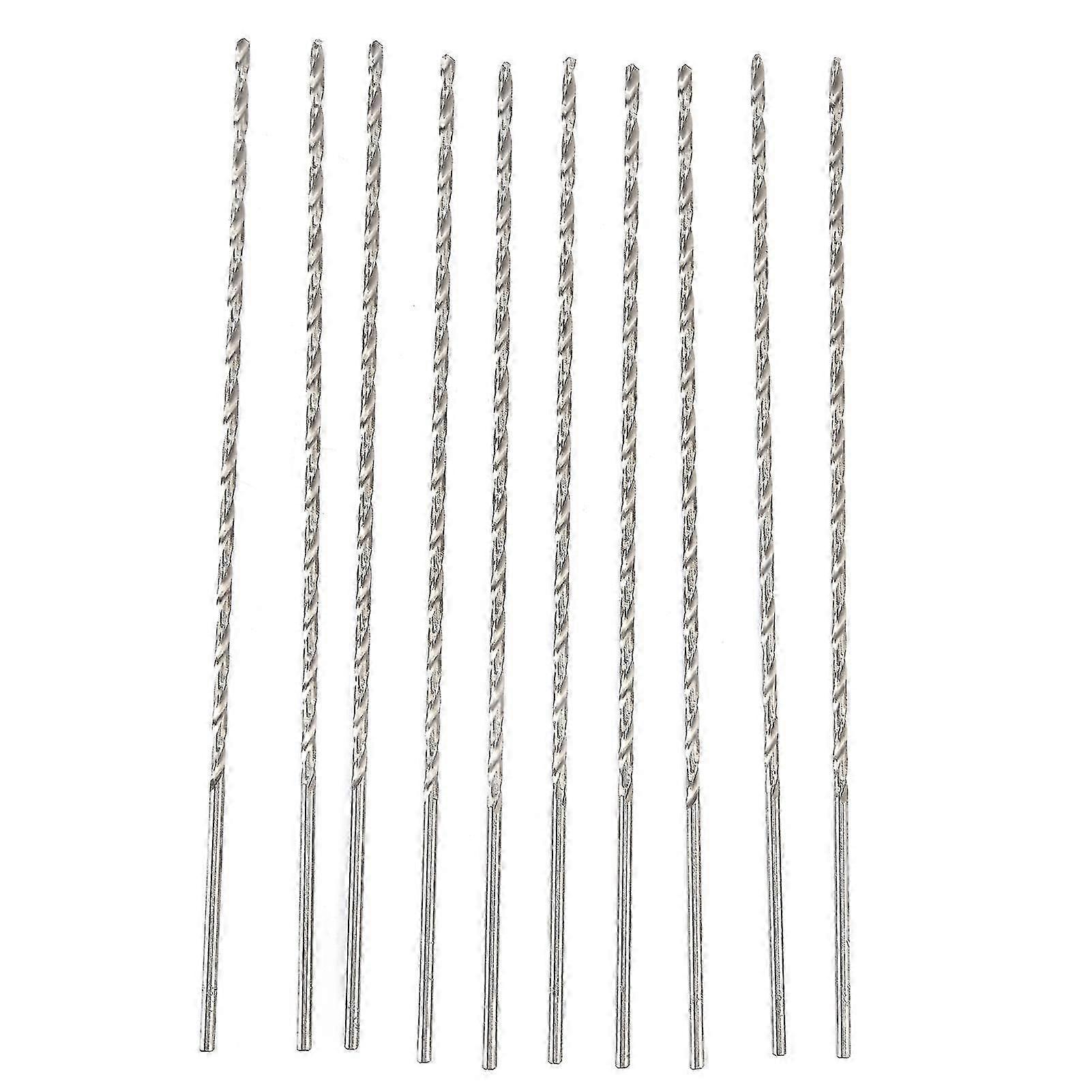 unique 10pcs Extra Long Hss Drilling Bits Fast Drilling High Accuracy High Hardness Stable Performance Black Twisting Drill