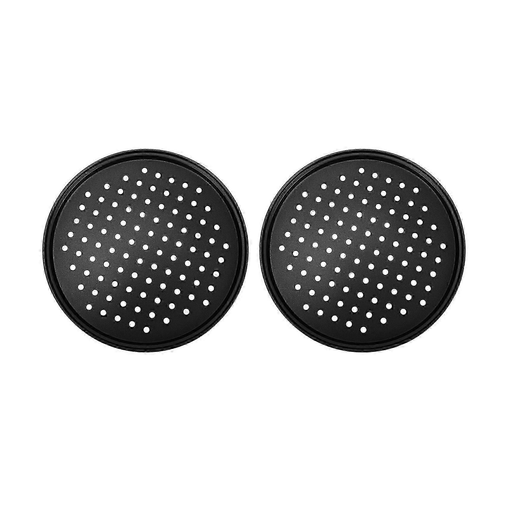 2er Pack 11 Zoll Personal Perkompatibel mit Pizzapfannen Kohlenstoffstahl mit Antihaftbeschichtung Leicht zu reinigender Pizz