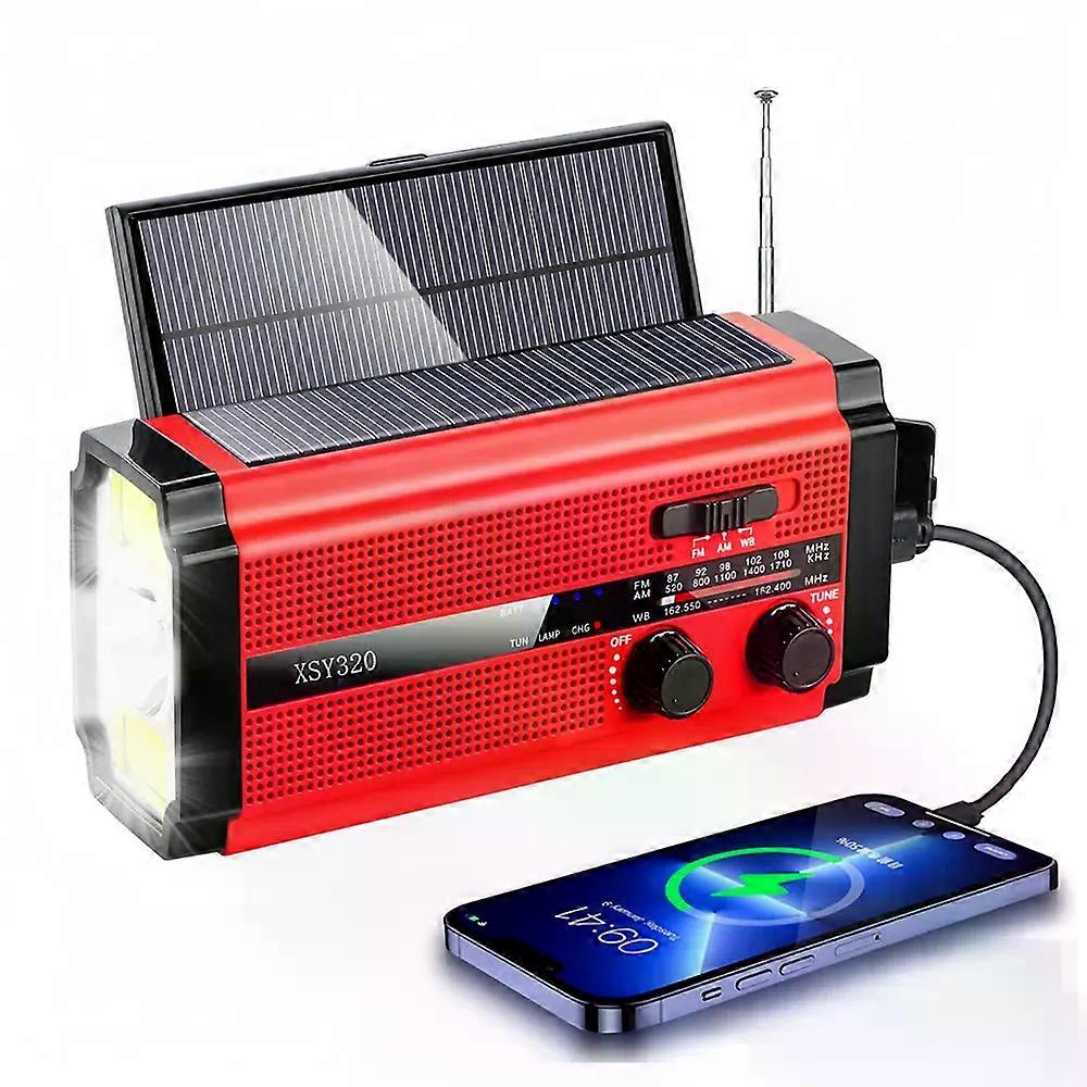 SOS Power Bank For Car Home Multifunction Radio XSY-320 5000mAh AM/FM/WB Solar USB Rechargeable Portable Emergency Flashlight