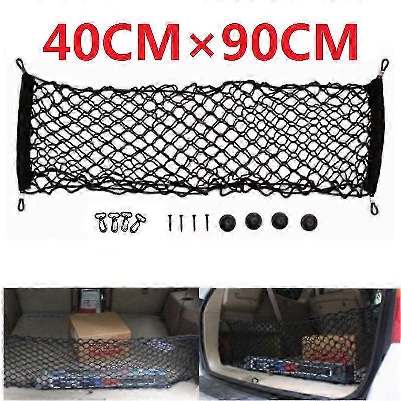 High quality90*40cm Car-styling Boot String Mesh Elastic Nylon Rear Back Cargo Trunk Storage Organizer Luggage Net Holder Auto Accessory
