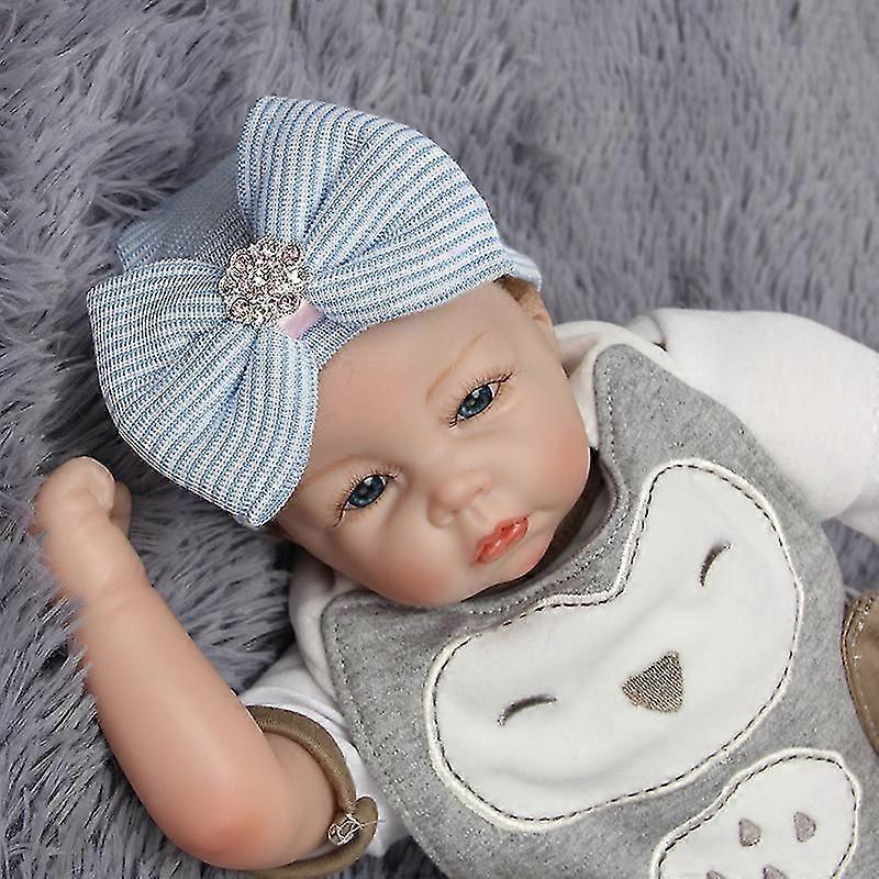 Randig rosettmössa för babyflicka/pojke/spädbarn/nyfödd/mössa