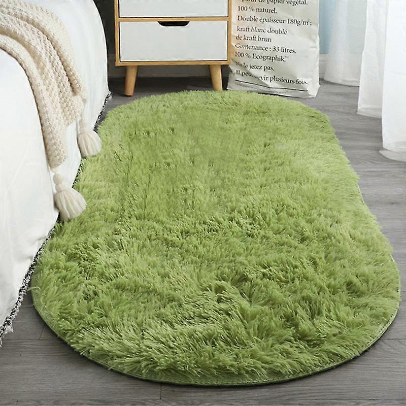 Bedroom Carpet Oval Washable Large Size Artificial Plush Carpet Fluffy Carpet Plush Rug Floor Mat Long Plush Soft Decoration